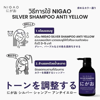 Nigao Shampoo Anti yellow นิกาโอะ ซิลเวอร์ แชมพู แอนตี้ เยลโล่ ACID VIOLET หักล้างไรเหลือง เพิ่มสีเท่าหม่น 250ml