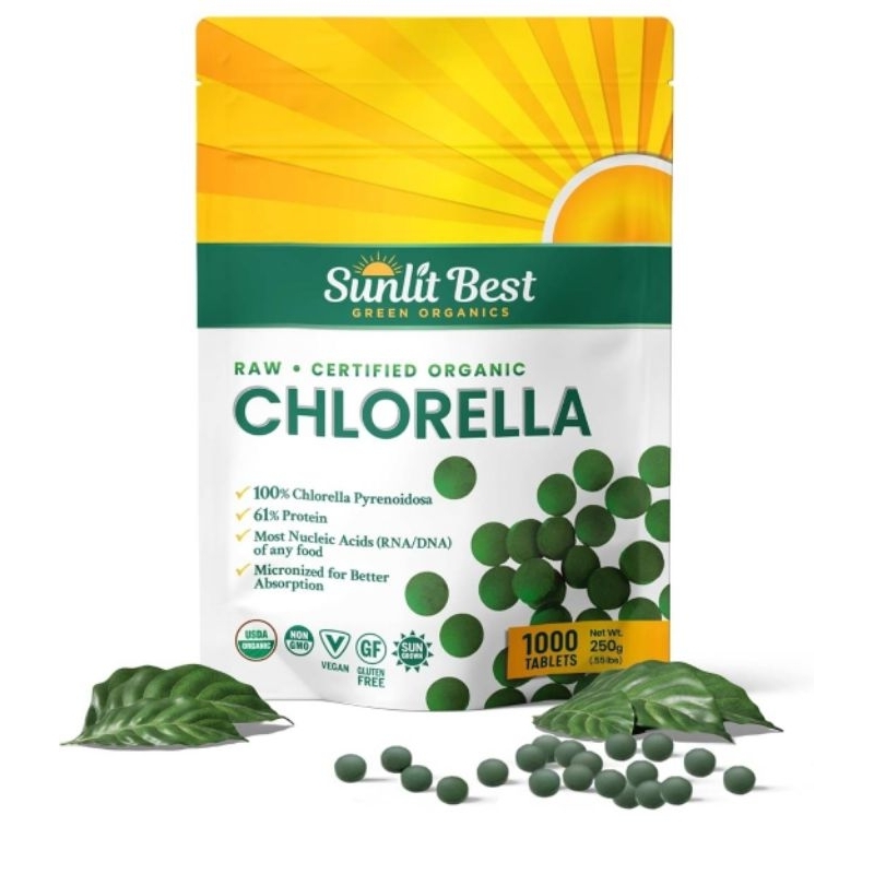 Sunlit Best Organic Chlorella Spirulina 1,000 Tablets