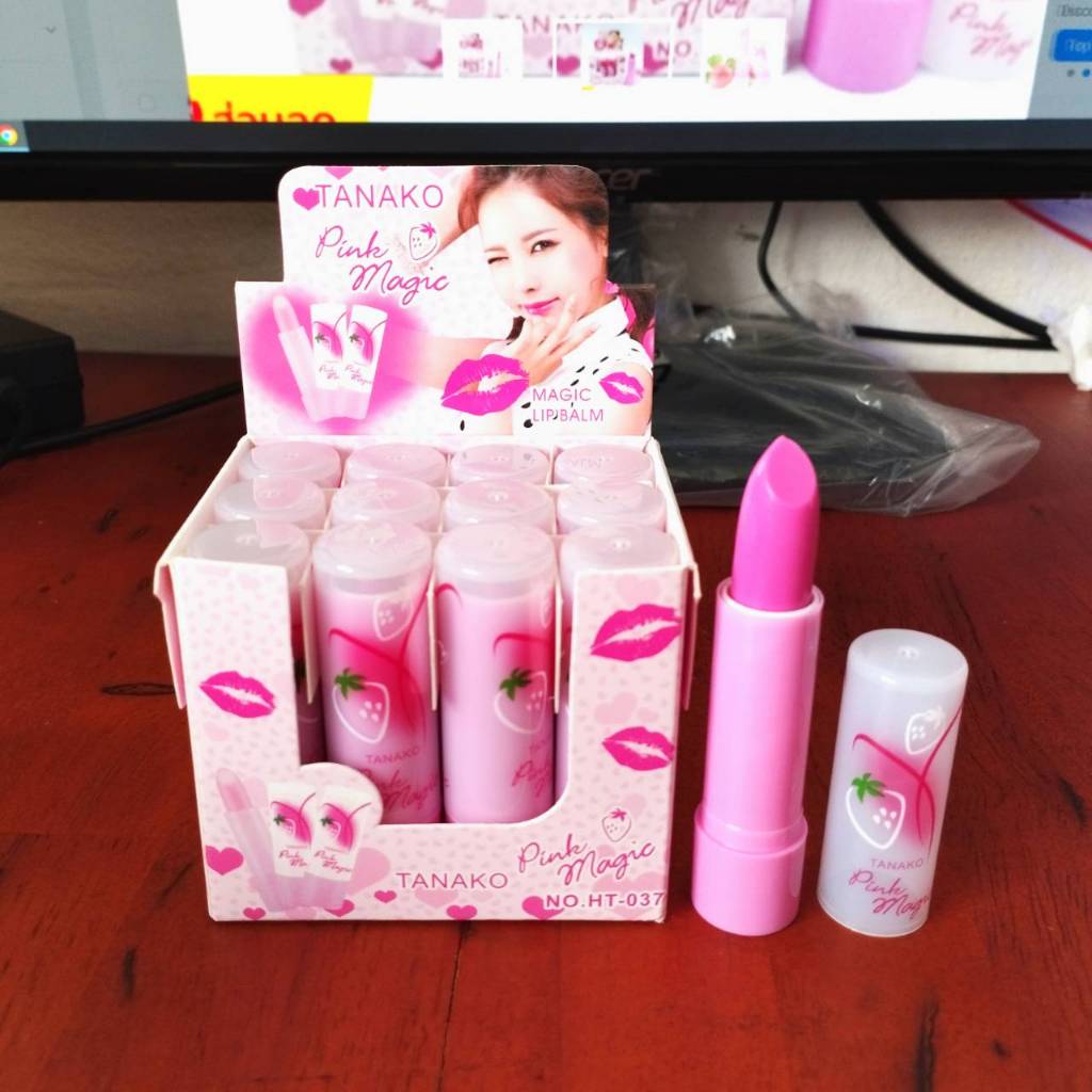 FLASH SALE ♡พร้อมส่ง HT-037(ขายยกกล่อง12ชิ้น)​Tanako​ magic lip balm​ HT-037