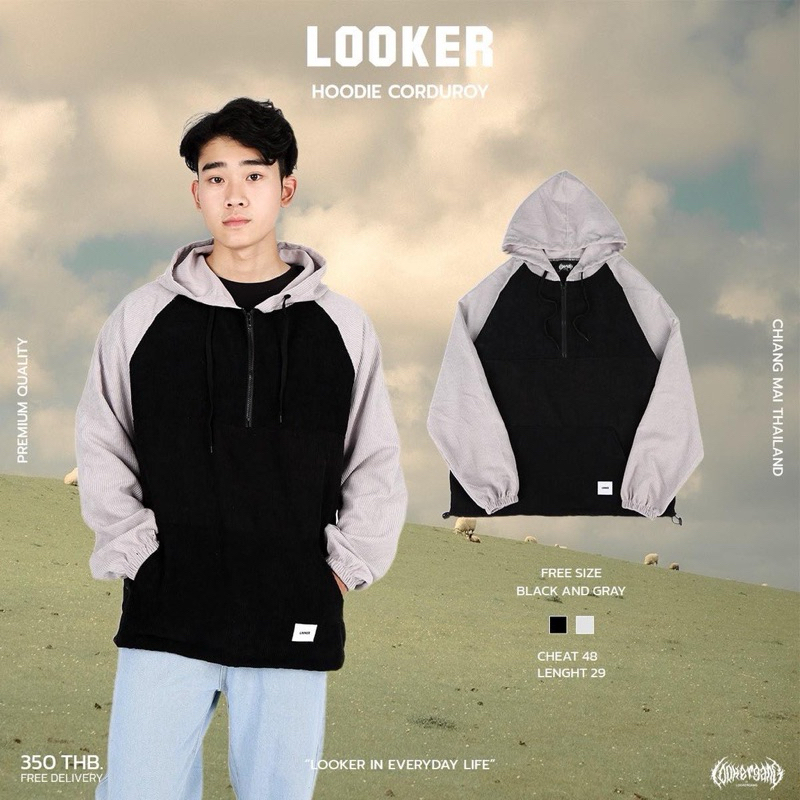 LOOKER - Hoodies ผ้าลูกฟูก (รุ่นซิป) รูปที่ 8