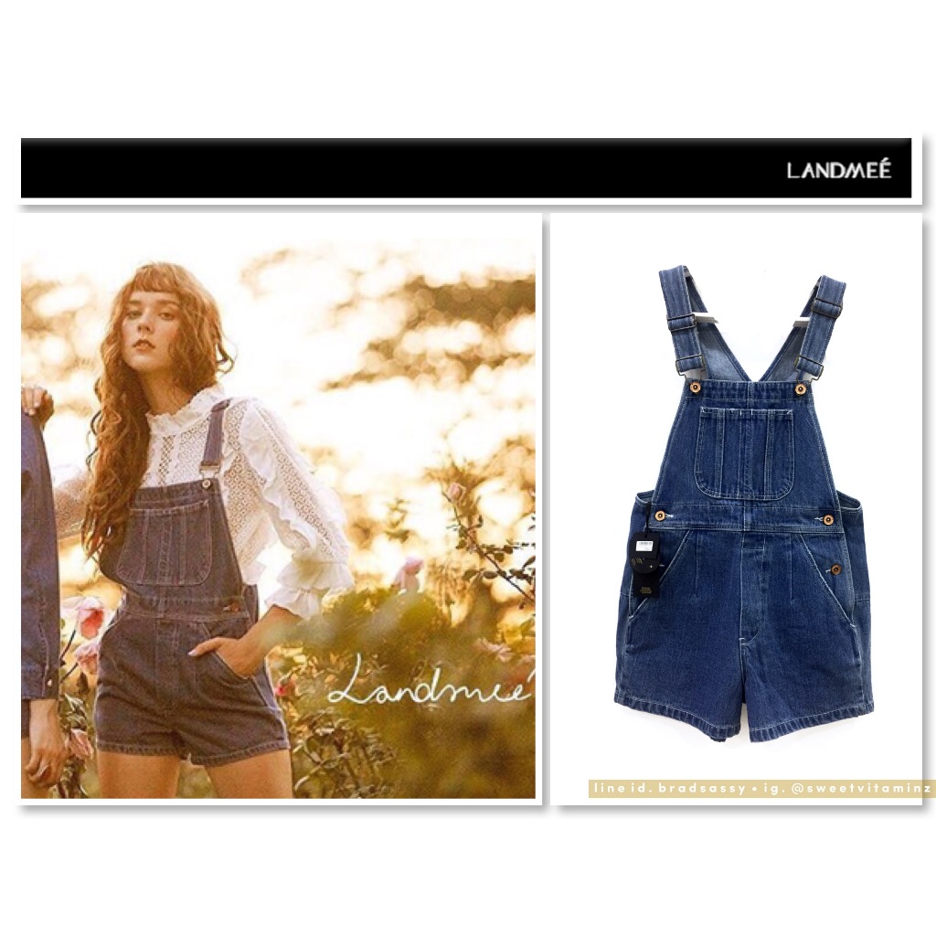 เอี้ยมยีนส์ ทรงสวย ดีเทลเนี๊ยบ เนื้อผ้าดีใส่สบาย น่ารักสุดๆ จาก Landmee’ สินค้าใหม่ ป้ายห้อย ของแท้ 