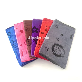 ผ้าเช็ดผมนาโนลายการ์ตูน สีเข้ม (ยกโหล12ผืน) ขนาด 35x75cm