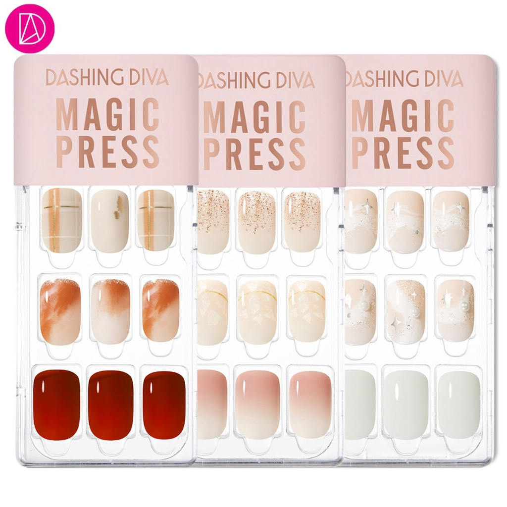 Dashing Diva เล็บปลอม ทรงปลายโค้งมน รุ่น MDR3W016RR-MDR3W021RR จำนวน 1 กล่องมี 30 เล็บ