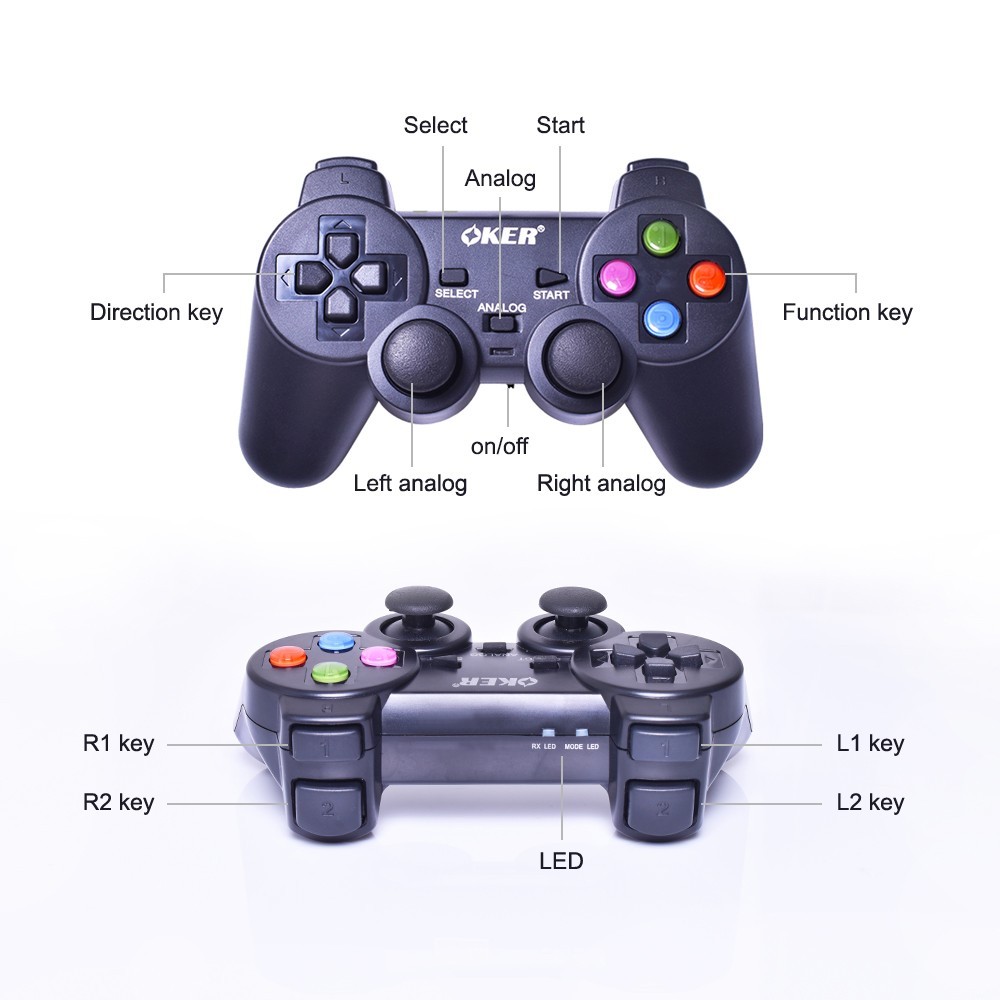 จอยเกมมิ่งไร้สาย Wireless สำหรับ PC/PS3 OKER W76 Gaming Joy Controller