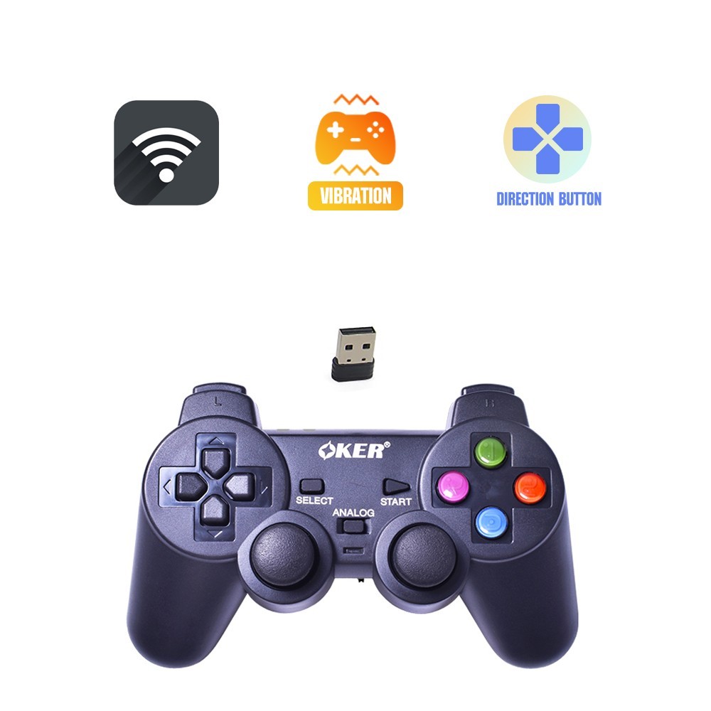 จอยเกมมิ่งไร้สาย Wireless สำหรับ PC/PS3 OKER W76 Gaming Joy Controller