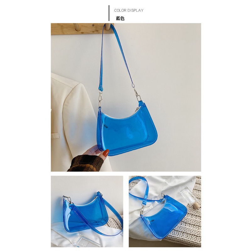 (สินค้าพร้อมส่งจากไทย) กระเป๋าสะพายไหล่แบบใสกันน้ำ สไตล์เกาหลี (G0144)