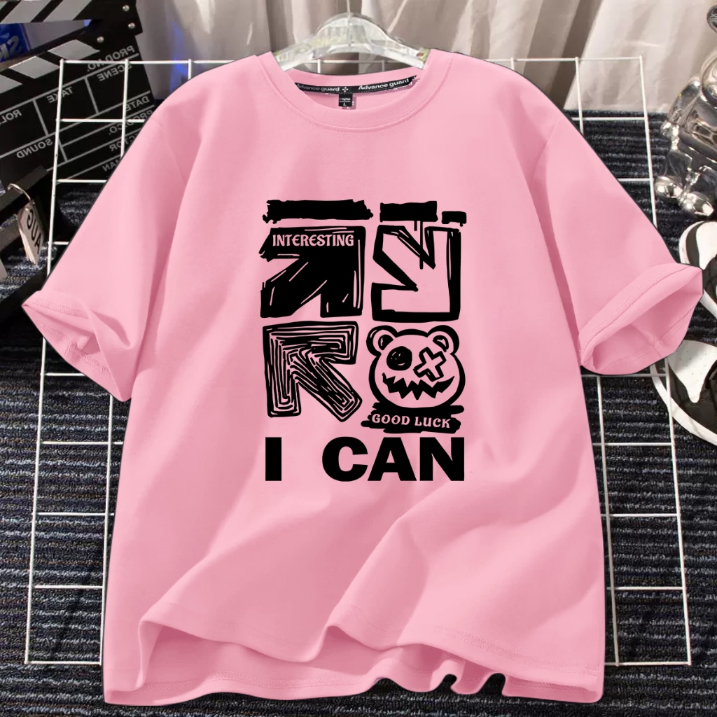 D540 จัดส่งด่วนเสื้อยืดคอกลมแขนสั้นลายสวยผ้าดีใส่ได้ทั้งชายและหญิง