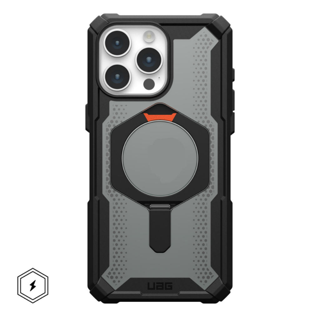 UAG Plasma XTE MS เคสกันกระแทก พร้อมขาตั้งในตัว 15 Pro / 15 Pro Max – สี Black/Orange