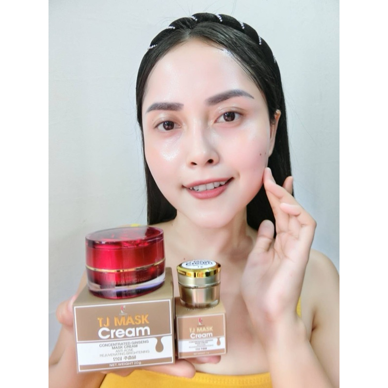 TJMASKCREAM ครีมโสมไข่มุกเกาหลีสิวฝ้าหายชัวร์แค่ทาทุกคืนก่อนนอน รุ่น 1 แถม 1 ตามโปร
