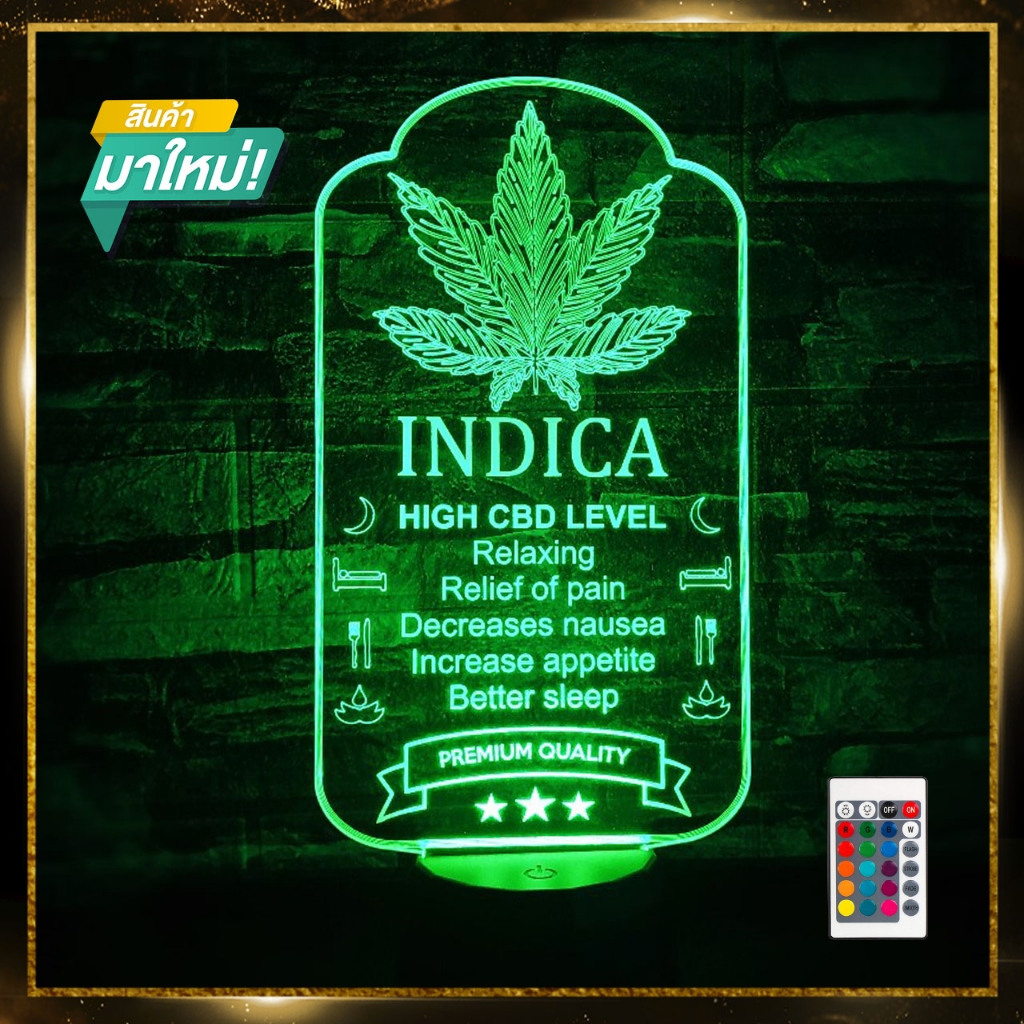 RIH1 indica โคมไฟ ป้ายไฟ สายเขียว หัวเตียง ตั้งโต๊ะ เคาท์เตอร์ สมุนไพร ออฟฟิศ แต่งห้อง แต่งร้าน บูธ สำนักงานส่งไวในประเท