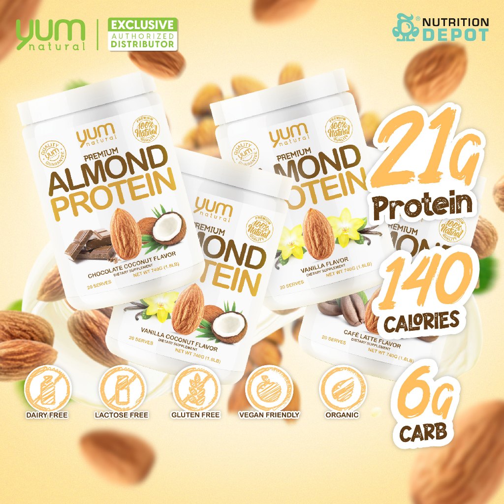 Yum Natural Premium Almond Protein - 740g โปรตีนจากอัลมอนด์
