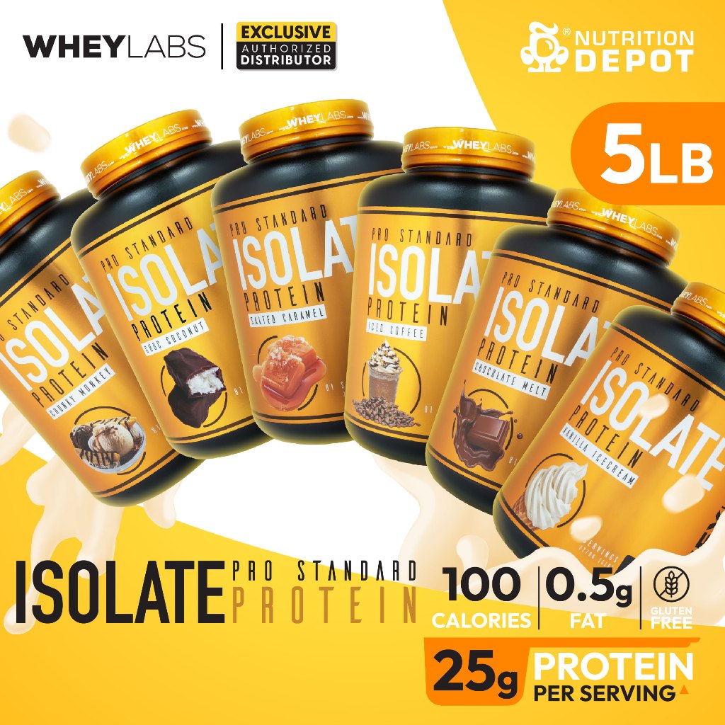 Whey Labs 100% Isolate Whey Protein 5lbs - เวย์โปรตีนไอโซเลตเสริมสร้างกล้ามเนื้อ