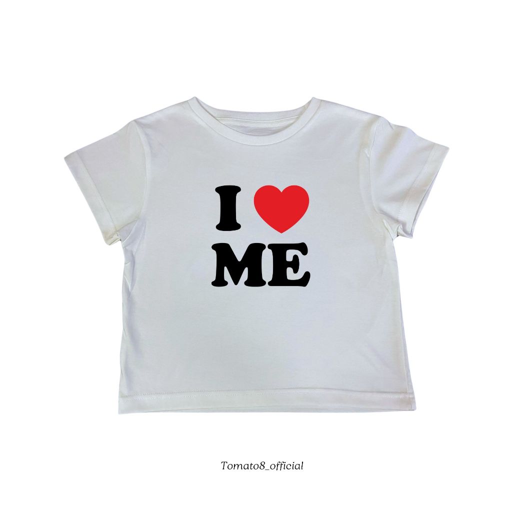 [Tomato8]-เสื้อครอป Baby tee i love me