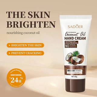 ครีมทามือ ครีมทาผิว น้ำมันมะพร้าว หลอด60g. Sadoer Coconut Oil Hand cream บำรุงผิวมือ ขาวเนียนนุ่ม ชุ่มชื้น N567