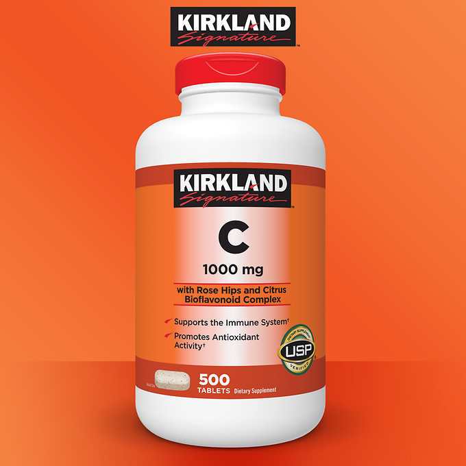 วิตามินซี Kirkland Signature Vitamin C 1000mg ปริมาณ 500 เม็ด