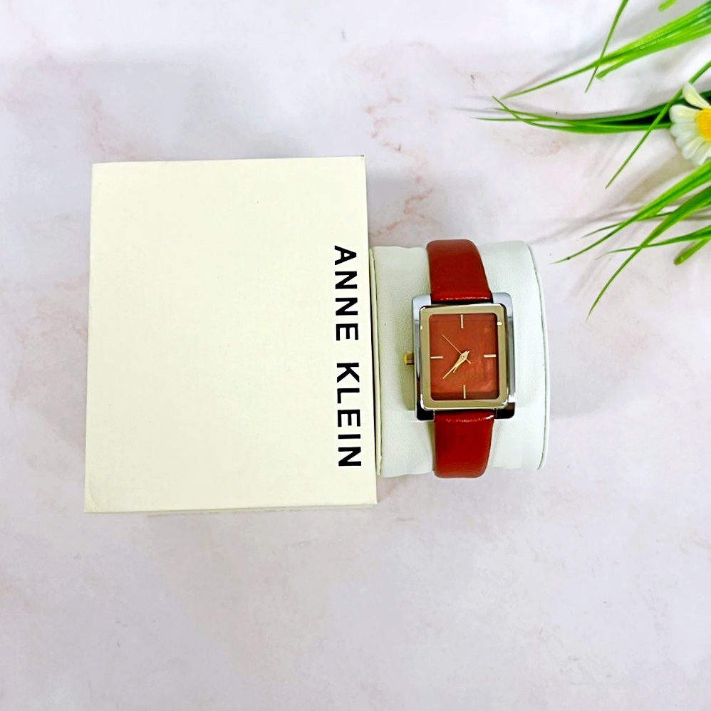 [Anne Klein®] Women's Leather Strap Watch RedRust/Silver/Gold AK/2707G นาฬิกาข้อมือสายหนังผู้หญิง Anne Klein