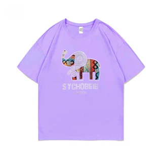 ใหม่ ES.SHOP28 เสื้อยืด แขนสั้น ลายช้าง ฮอตฮิต เสื้อยืดชายหญิง ES44