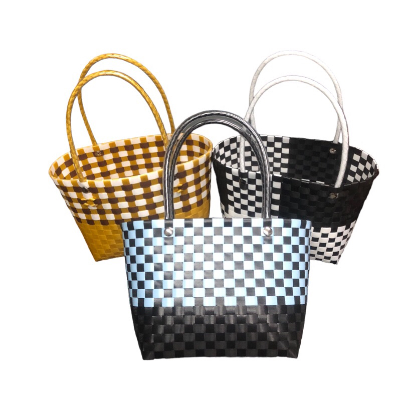 ตะกร้าสาน กระเป๋าสานไม่มีสายคล้อง