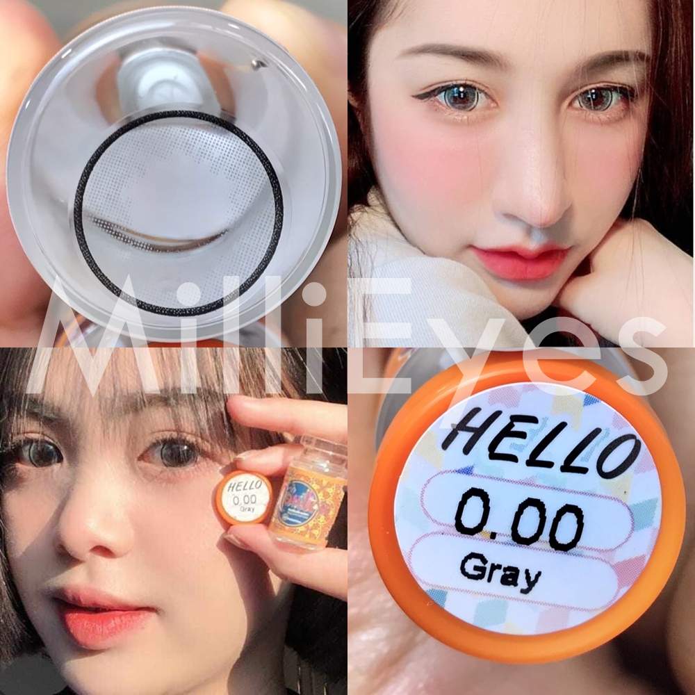 เลนส์นิ่ม สายนักเรียน ตัดขอบ หวานๆ ตาโต คอนแทคเลนส์ Hello (Montra) ค่าน้ำ 55% a45
