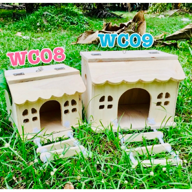 บ้านนก บ้านไม้สำหรับชูการ์ขนาดใหญ่ เปิดฝาด้านบนได้ มี 2 ขนาดให้เลือก [WC08/WC09]