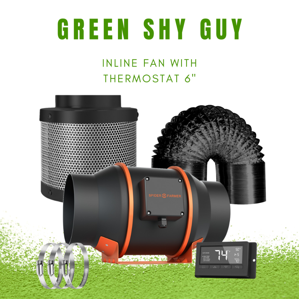 [ส่งฟรี] พัดลมดูดอากาศ Spider Farmer® 4 - 6 Inch 205 CFM Inline Fan with Thermostat, Carbon Filter &amp; Ducting Combo