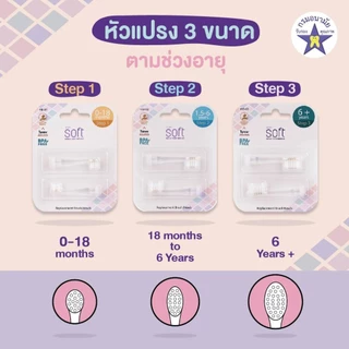 หัวแปรงสีฟันสำหรับแปรงสีฟัน SOFT ขนาด 1.5-6 ขวบ. Step 2