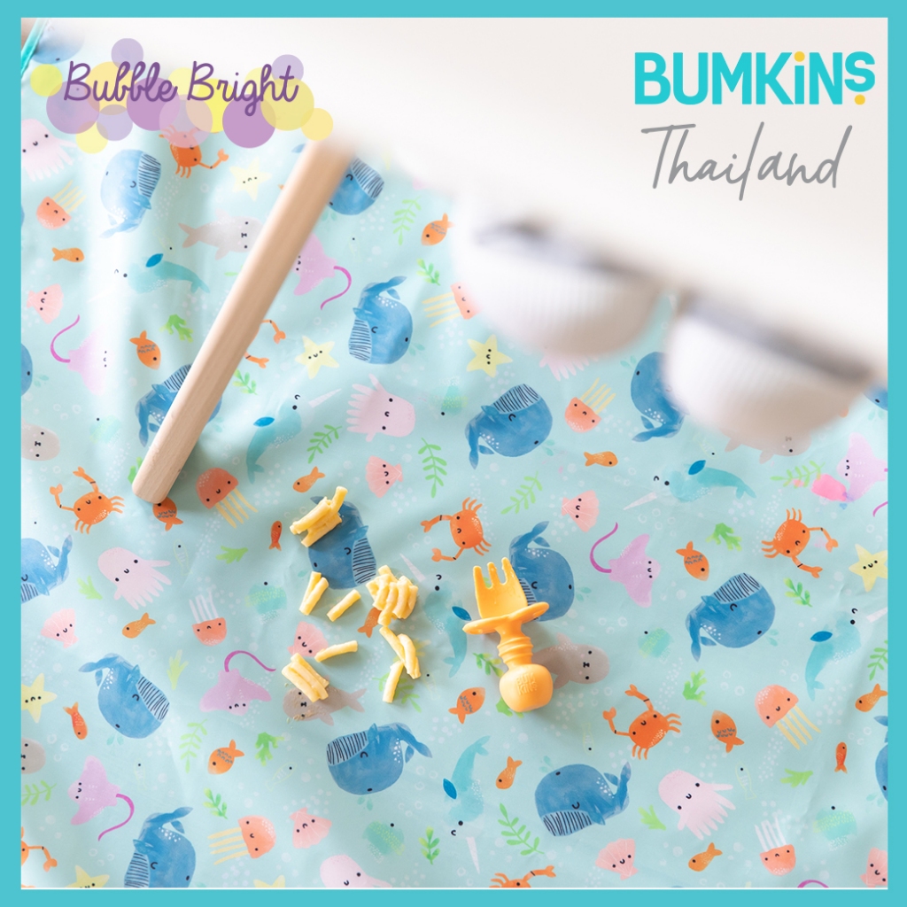 Bumkins Splat Mat ขนาด 42x42 นิ้ว ผ้าปูกันน้ำ ทานอาหาร ทำกิจกรรม รองพื้นกันเปื้อน สินค้าแท้ 100% จาก Bumkins Thailand