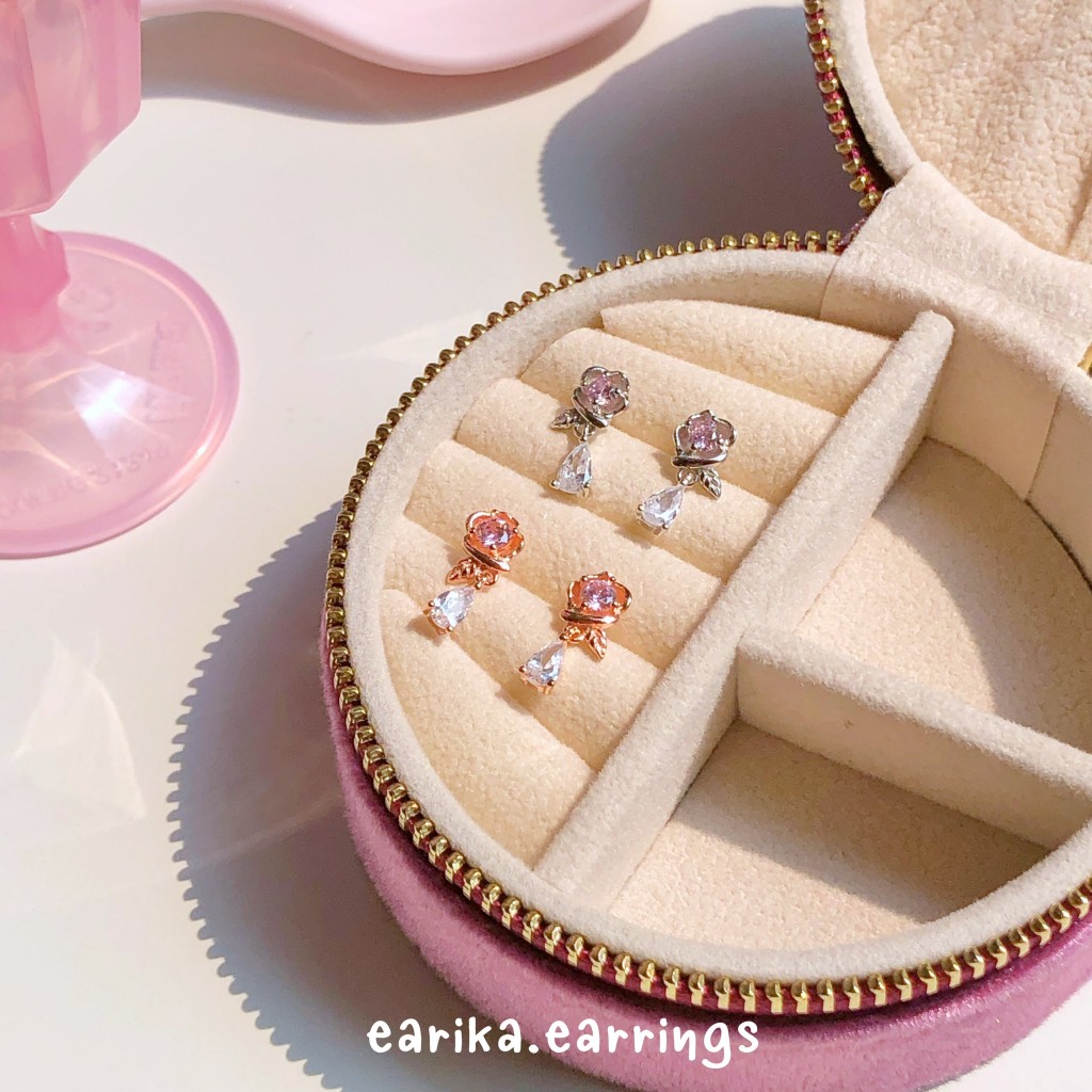 earika.earrings - the bloomish collections คอลเล็คชั่นกุหลาบเงินแท้ (มีให้เลือก 2 สี) ใส่อาบน้ำได้ เหมาะสำหรับคนแพ้ง่าย