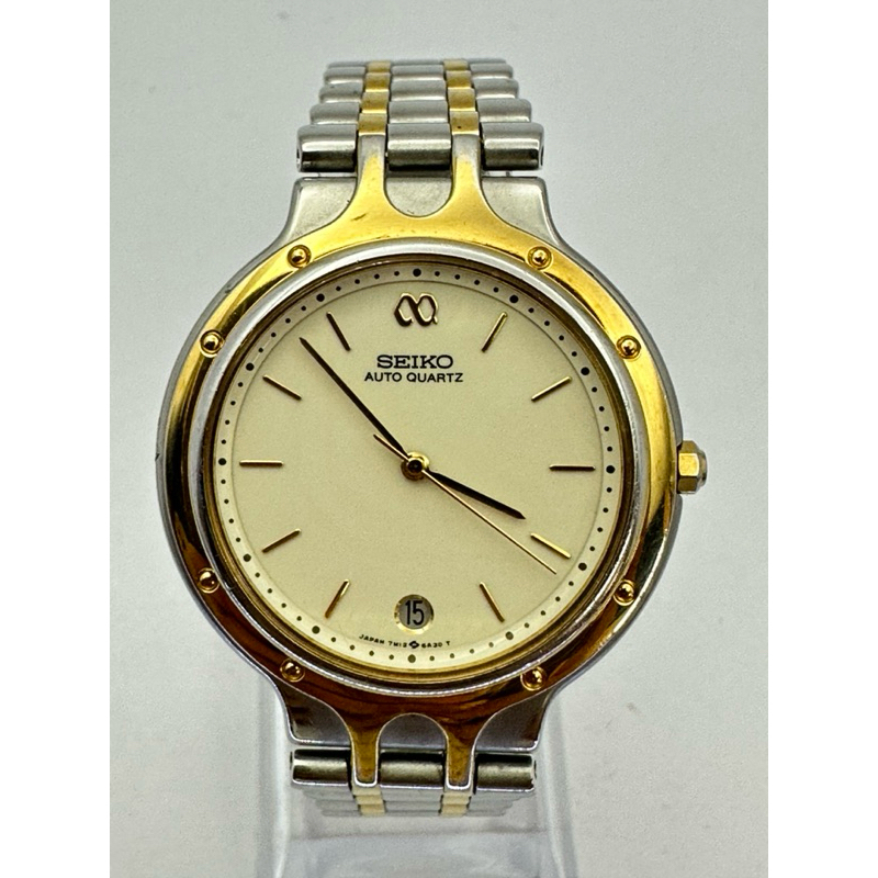 SEIKO Auto Quartz ระบบKINETIC ตัวเรือน 2 กษัตริย์ นาฬิกาผู้ชาย มือสองของแท้