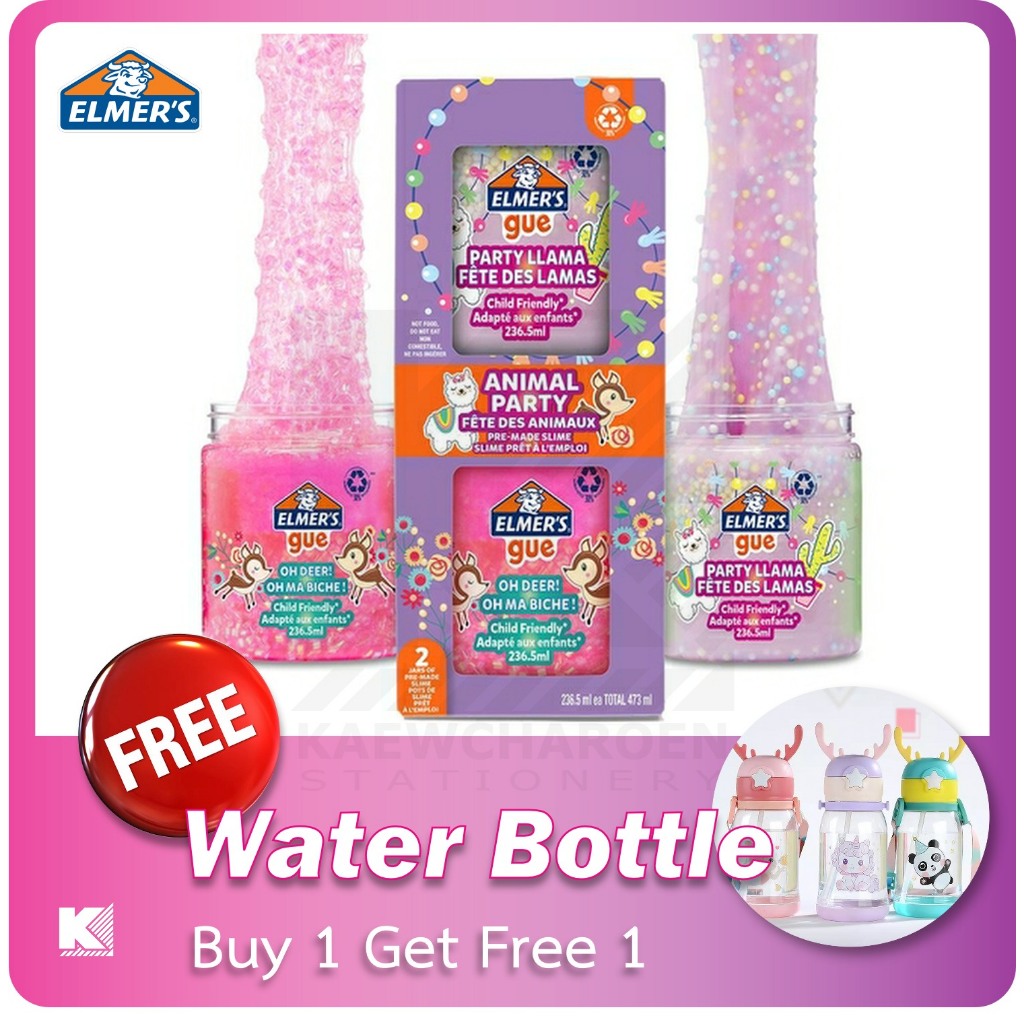 Elmer's Set Slime Animal Party ชุดทำสไลม์ 2 ชิ้น แถมฟรี ขวดน้ำ