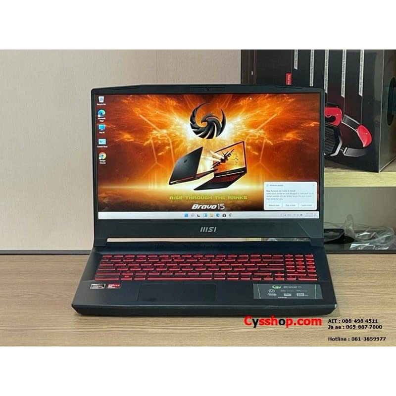 MSI Bravo 15 B5ED-022TH Ryzen 7 5800H SSD512GB RAM8GB RX 6500M (4GB GDDR6)สินค้าใหม่ตัวโขว์