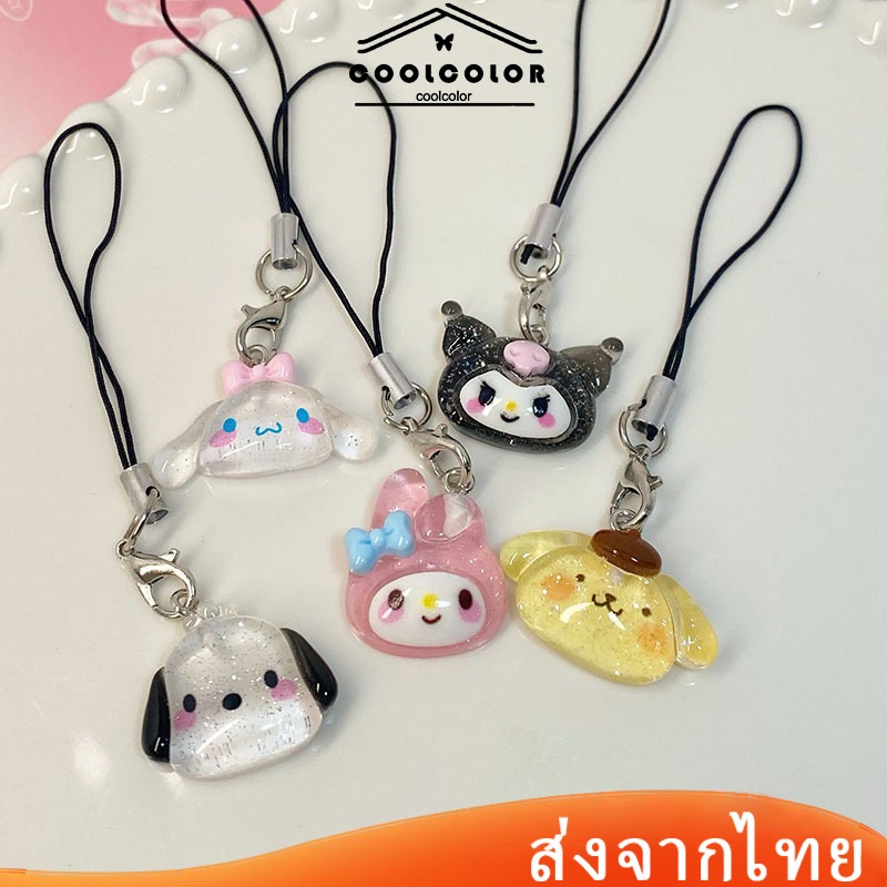 CODในไทย พวงกุญแจSANRIOจี้การ์ตูนอนิเมะน่ารักสไตล์เกาหลีMy Melody Cinnamonroll Hello Kittyถอดออกได้