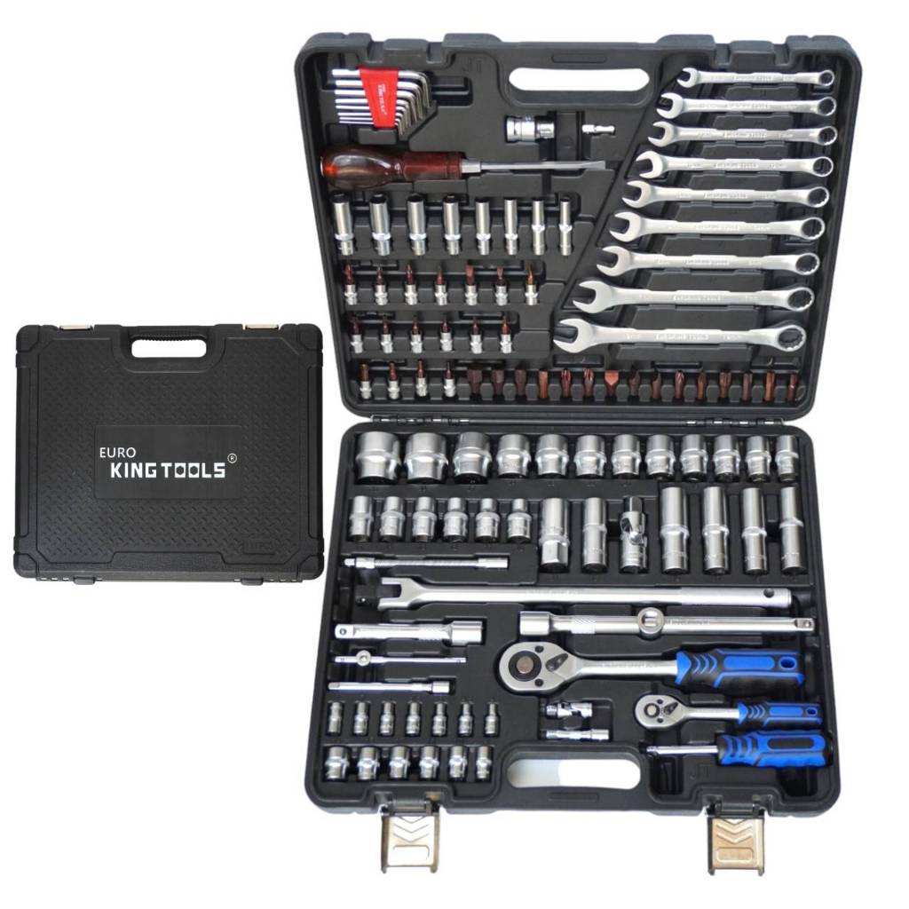 EURO KING TOOL บล็อกชุด รุ่น 111 ขนาด 1/2"-1/4"นิ้ว พร้อมชุดเครื่องมือ 111 ชิ้น ของแท้