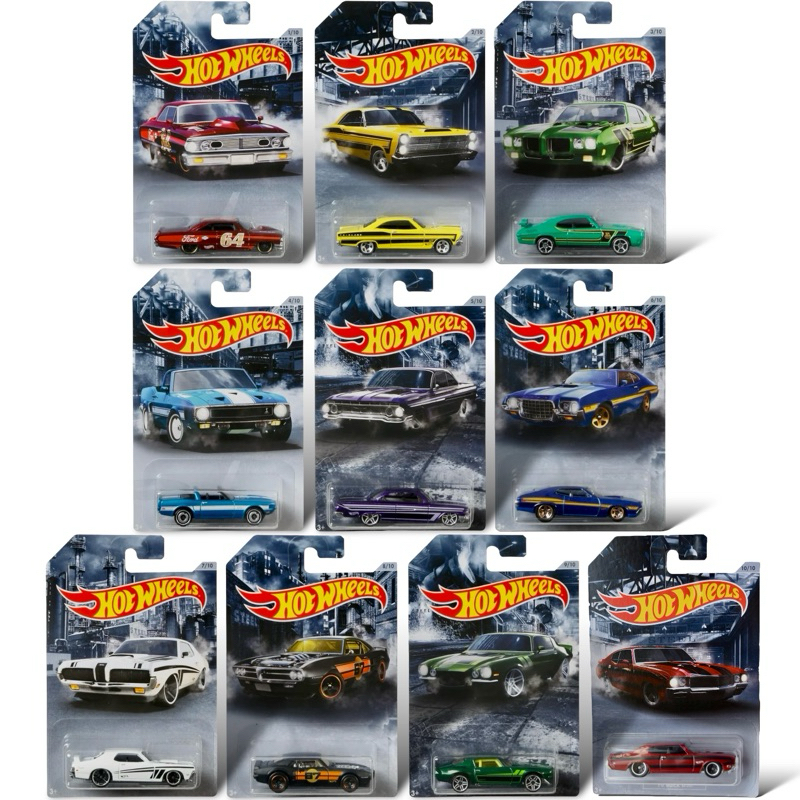 Hotwheels | Set American Steel Muscle Cars (Ford Pontiac Camaro Buick Impala Shelby) สเกล 1:64