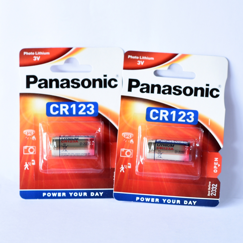 ถ่าน Panasonic CR-123A Lithium 3V.(CR123A) ถ่านกล้องฟิล์ม#รับประกันของเเท้