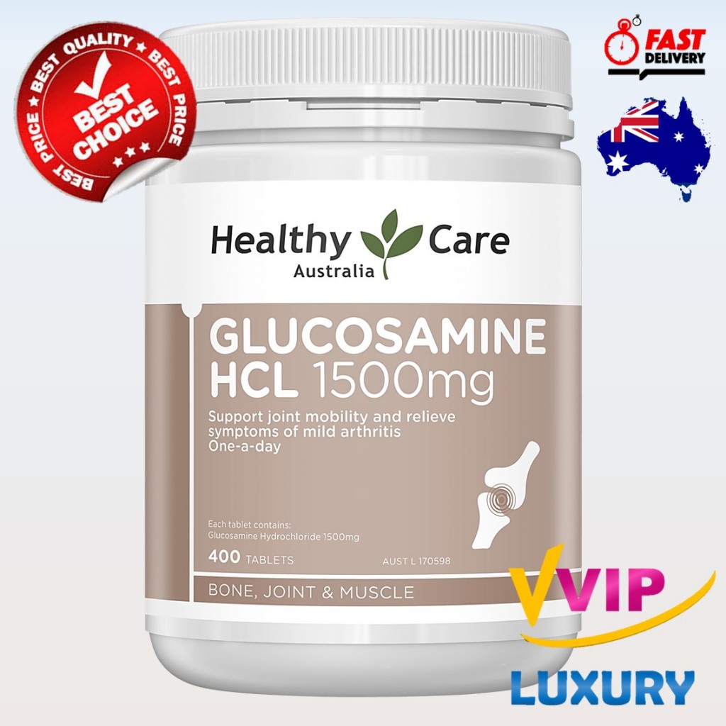 exp.07/2028 บำรุง​ข้อ​เสื่อม​ Healthy Care Glucosamine HCL 1500mg 400 Tablets