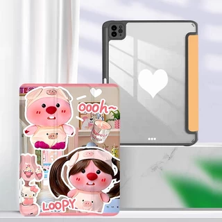 เคสไอเเพด Air4/air5 10.9 Gen10 gen9 gen8 gen7 10.2 pro11 gen5 6 Air1 2 9.7 ชาร์จปากกาด้านขวา วัสดุอะคริลิค เคส