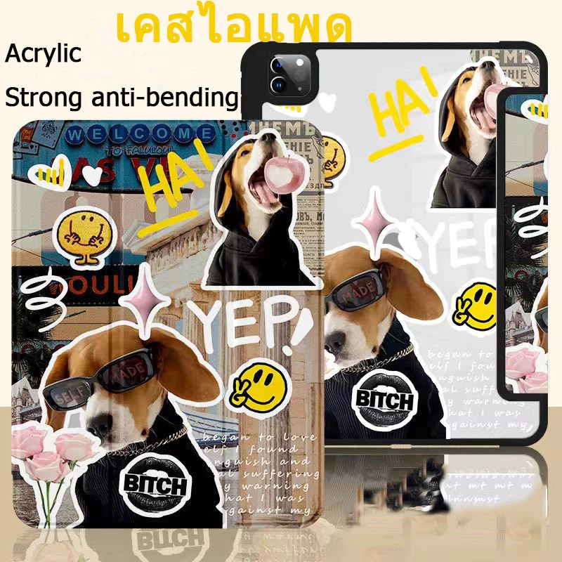เคสไอเเพด Air4/air5 10.9 Gen10 gen9 gen8 gen7 10.2 pro11 gen5 6 Air1 2 9.7 ชาร์จปากกาด้านขวา วัสดุอะคริลิค เคส
