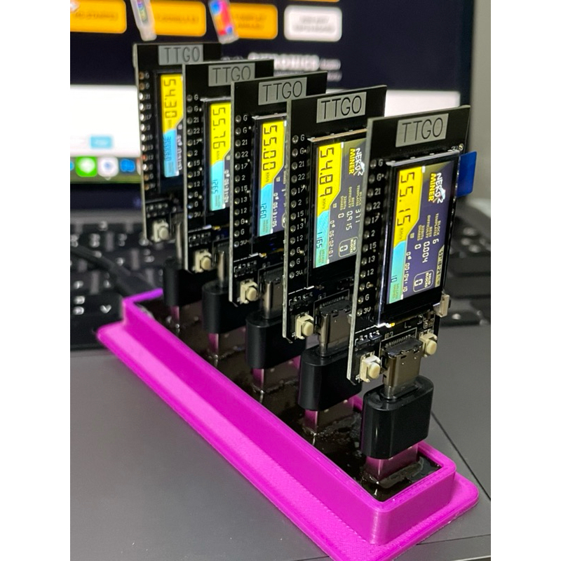 Nerd miner ,Lottery miner bitcoin เครื่องขุดเหรียญ บิตคอย หน้าจอ 1.14 นิ้ว แบบชุด 5 ตัว