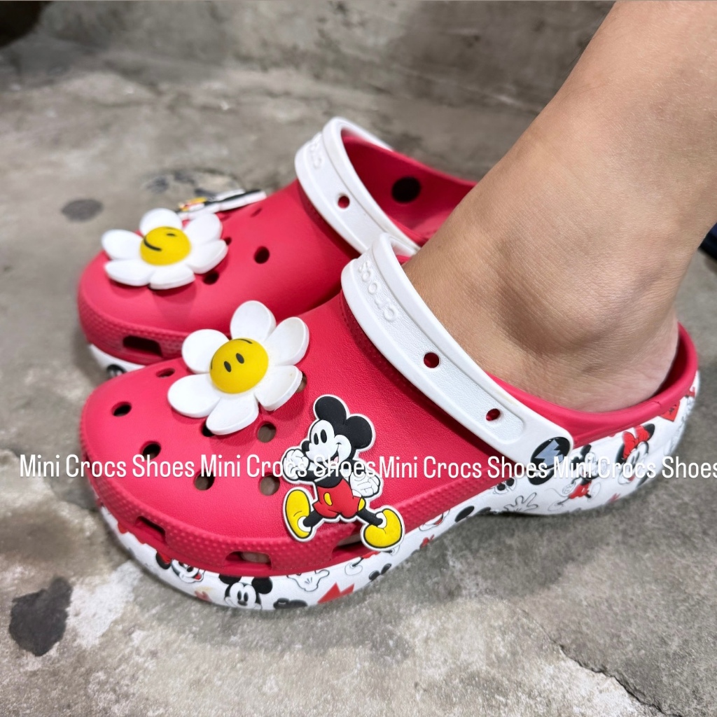 [รุ่นใหม่]รองเท้าแตะลำหรับผู้หญิง Platfrom Mickey มีไซส์W6--W9 แบบสวมน้ำหนักเบาใส่สบายมีสินค้าพร้อมส่งของตรงปก100%