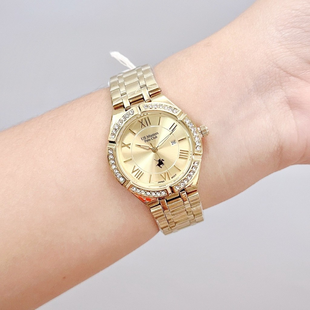 นาฬิกาผู้หญิง Polo Club USM-230801 สีทอง รับประกัน 1 ปี
