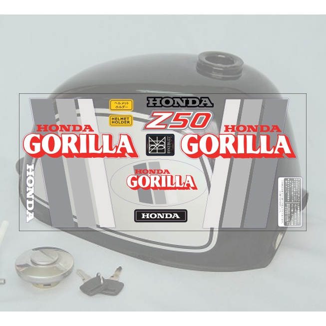 Sticker Gorilla สติ๊กเกอร์ติดถังน้ำมัง กอลิล่า 50 ลาย3ขีด สีเทา