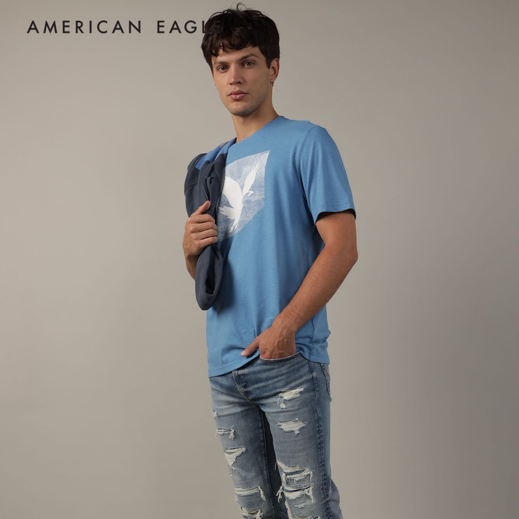 American Eagle 24/7 Good Vibes Graphic T-Shirt เสื้อยืด ผู้ชาย กราฟฟิค (EMTS 017-3298-417)