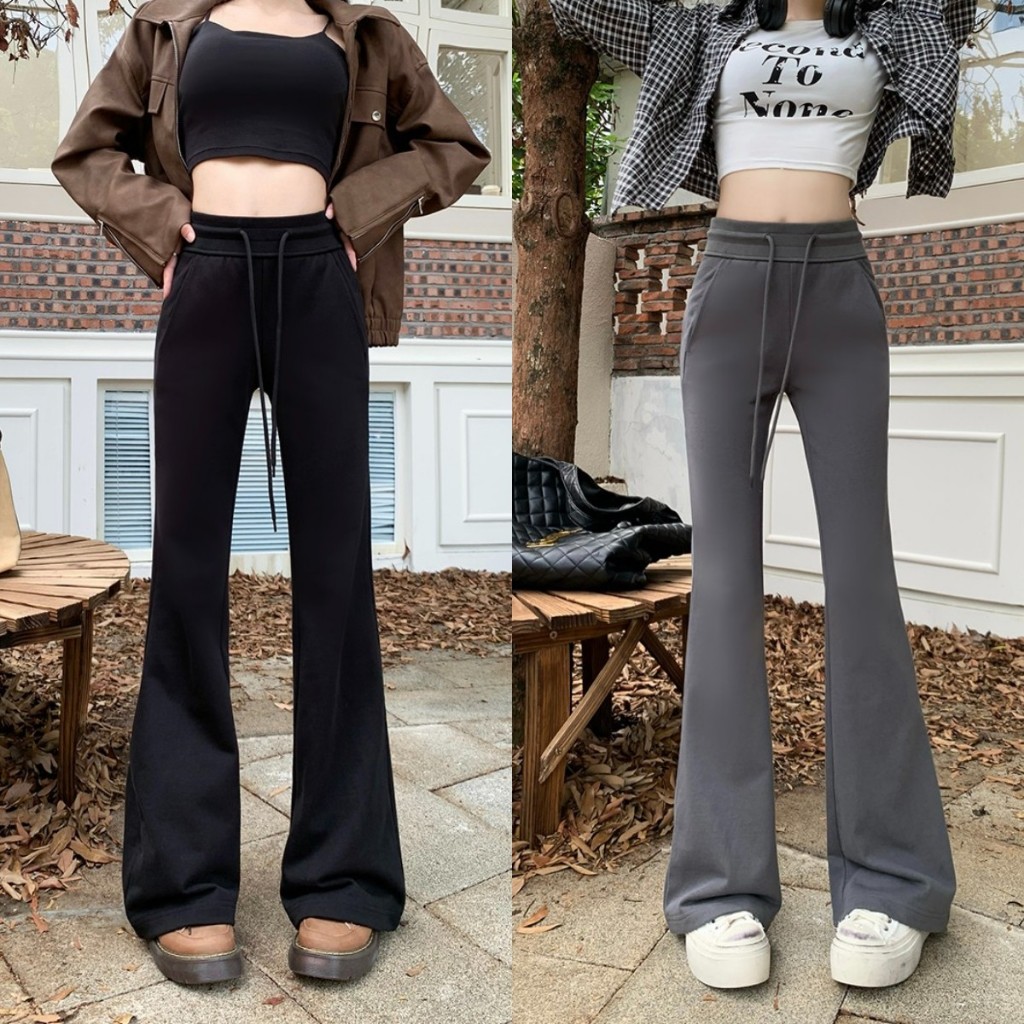 4สี กางเกงขาบาน กางเกงขายาวลําลอง สไตล์เกาหลี ทรงสลิมฟิต ใส่ได้ทุกกรณี #150168