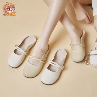Anna shop รองเท้าสวมเปิดส้น รองเท้าแฟชั่นน่ารัก ยางนิ่ม ดีไซน์สไตล์เกาหลี ขายดี พร้อมส่ง T256