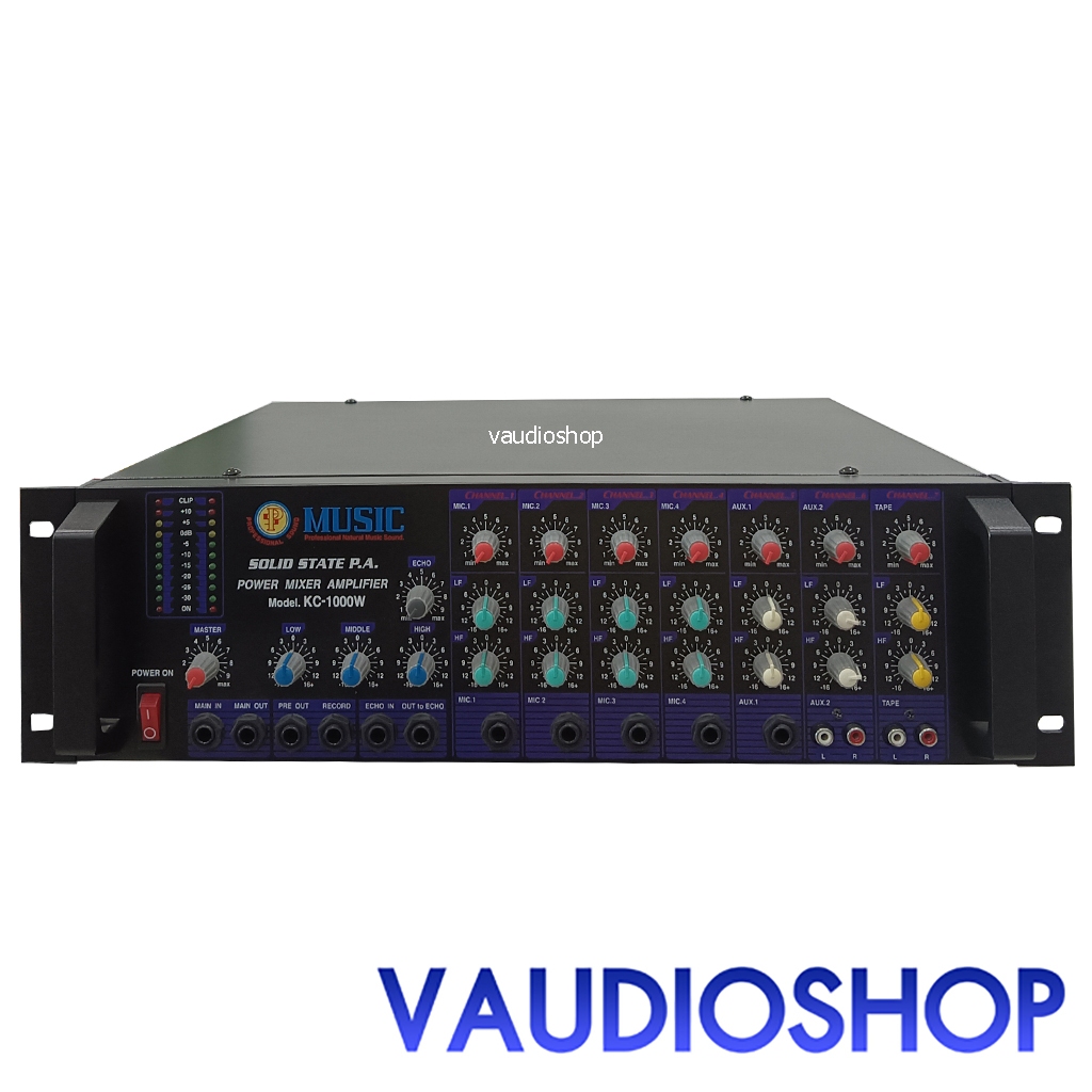 KC-1000 MUSIC SOUND Power Mixer แอมป์ เสียงตามสาย/งานกระจายเสียง เพาเวอร์มิกซ์ พาวเวอร์ เครื่องขยายเ