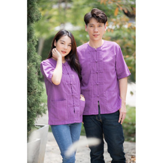 เสื้อพื้นเมืองผ้าฝ้าย สีม่วง4แบบ