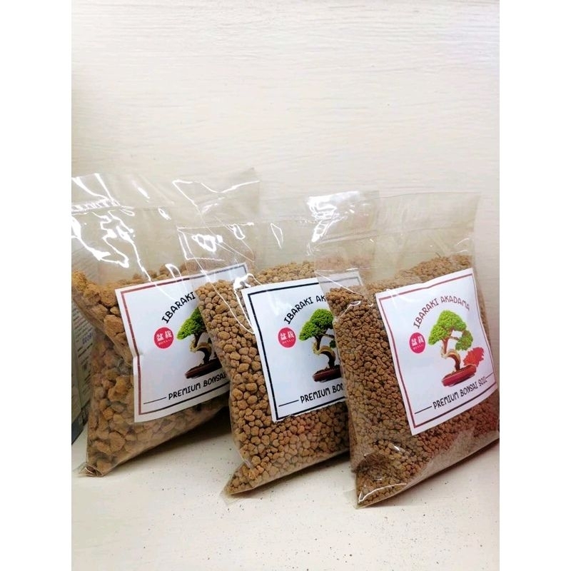 ดินปลูกบอนไซเกรด A Ibaraki Akadama premium bonsai soil น้ำหนักถุงละ 500 กรัม