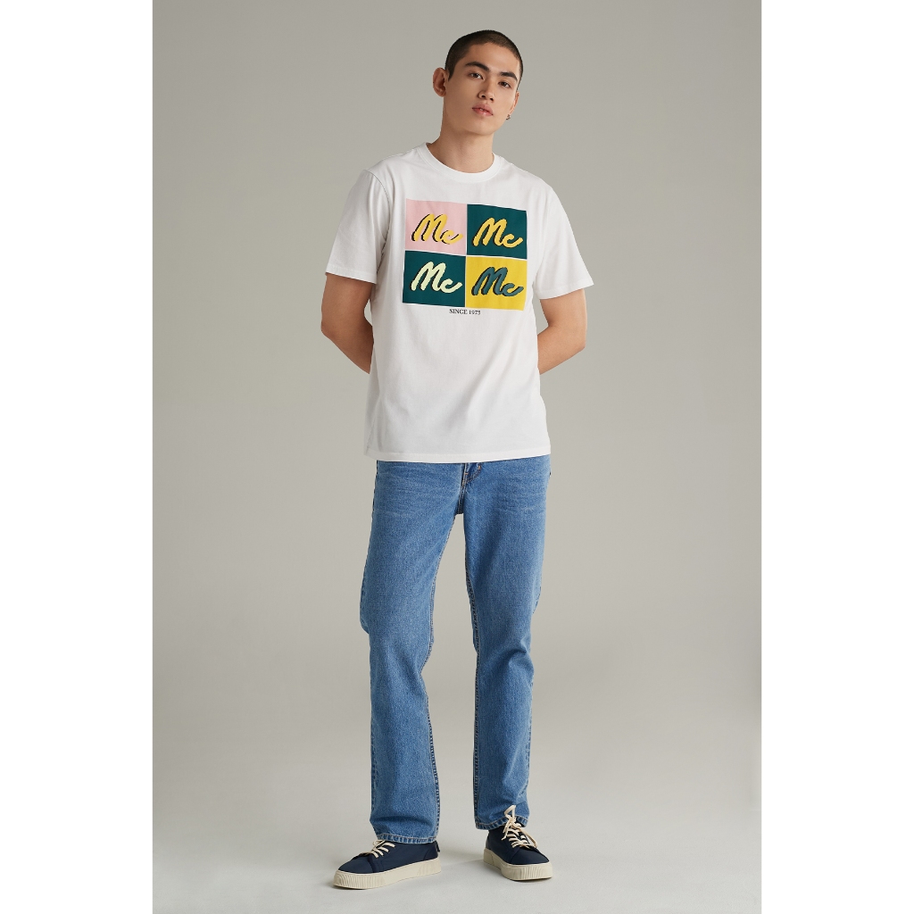 Mc jeans เสื้อยืดแขนสั้นผู้ชาย คอกลม สีขาว MTTZ723