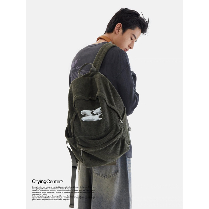 (พร้อมส่ง) crying center - algae green backpack *ลิขสิทธิ์แท้*